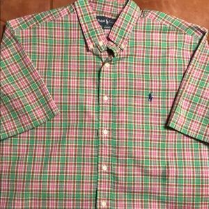 Plaid Classic Fit Short Sleeve Polo